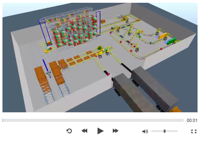 3D仿真智能仓储系统方案设计视频